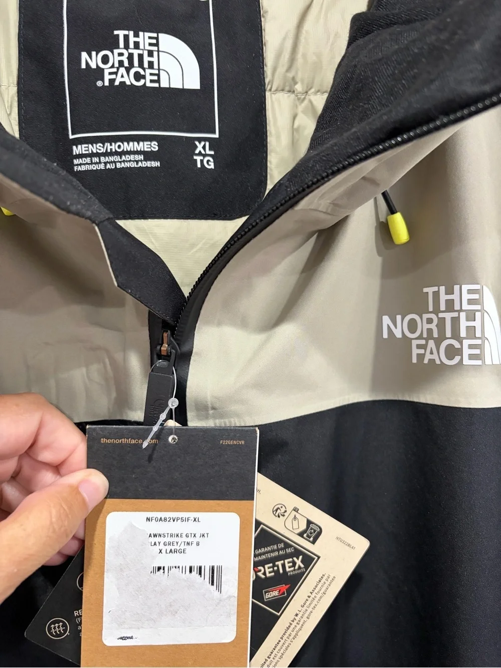 The North Face Men's XL Dawnstrike GTX Insulated Jacket Grey Black NWT Ski Snow